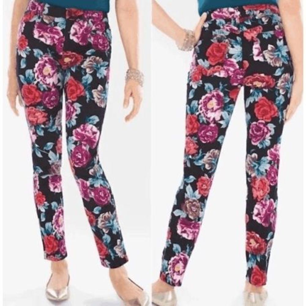 Chico's Floral Jegging Size 8 - Picture 8 of 8